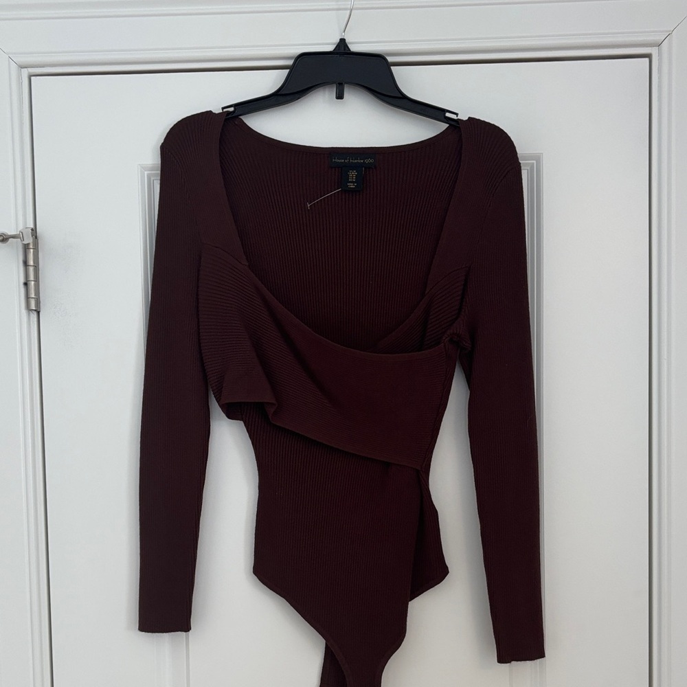 House of Harlow 1960 Ribbed Knit Top Bodysuit